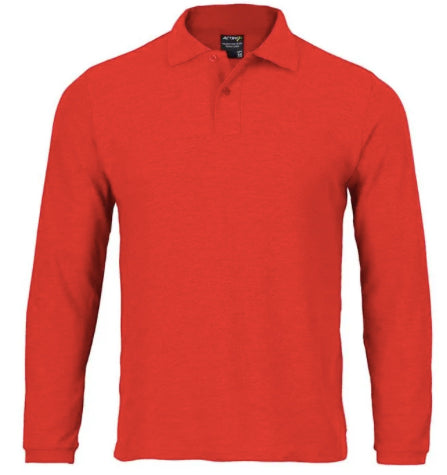 Polera Activex Pique Roja Manga Larga UPF 40