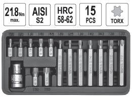 Juego de Puntas Torx - 15 piezas