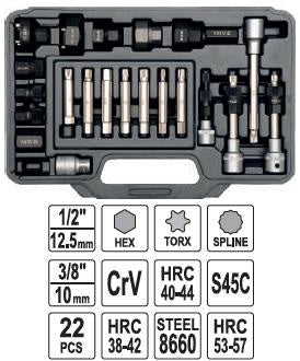 Juego de Dados y Puntas para Alternador - 22 piezas