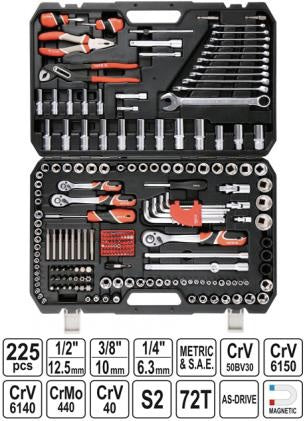 Maleta con 225 herramientas